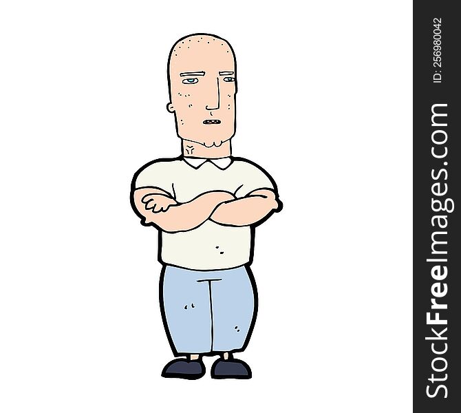 cartoon annoyed bald man