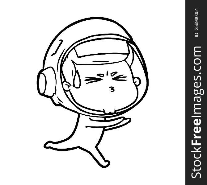 cartoon stressed astronaut. cartoon stressed astronaut