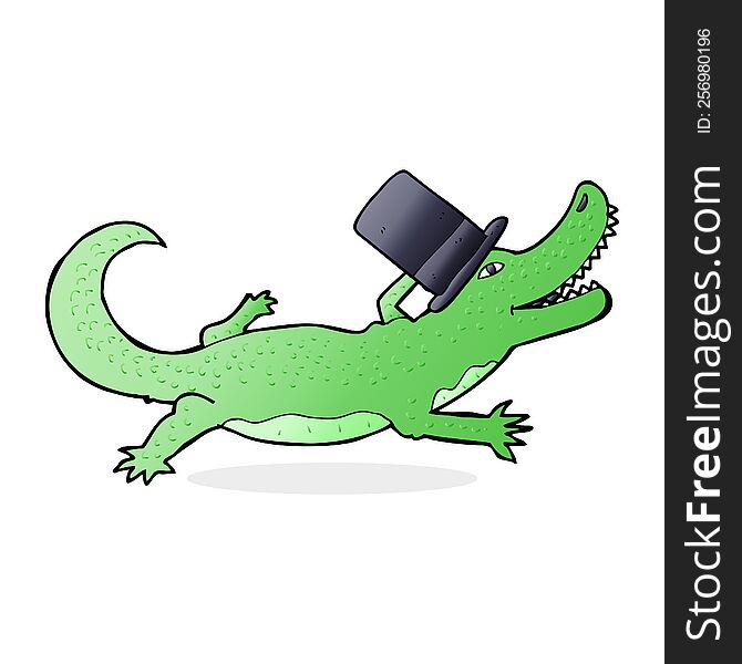 cartoon crocodile in top hat
