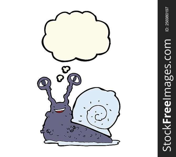 Cartoon Snail With Thought Bubble