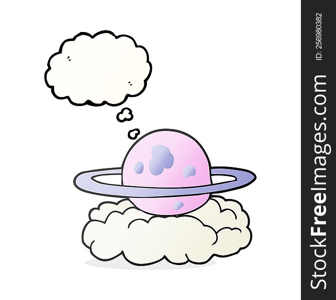 Thought Bubble Cartoon Alien Planet