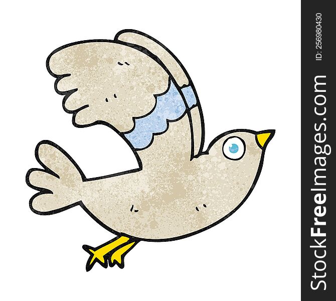 freehand textured cartoon bird