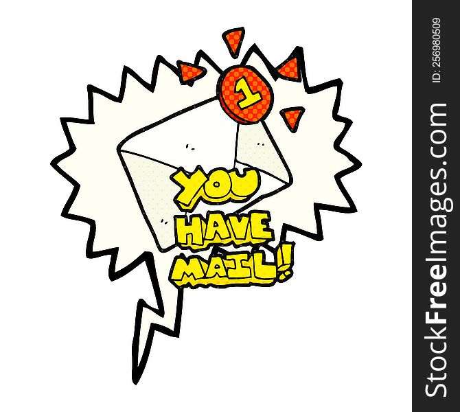 freehand drawn comic book speech bubble cartoon email