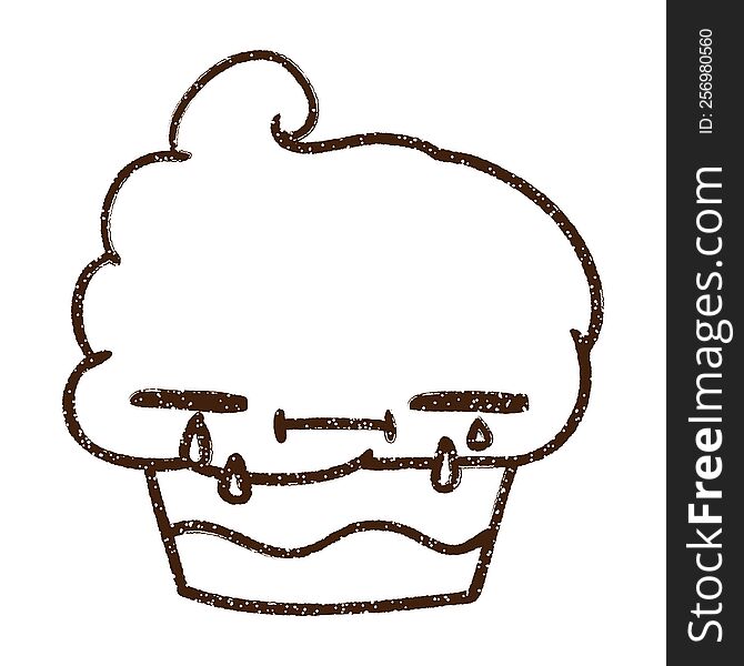 Cupcake Charcoal Drawing