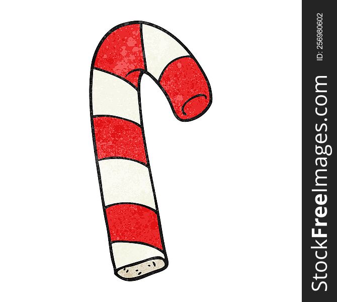 freehand textured cartoon candy cane