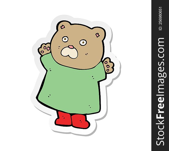 sticker of a funny cartoon bear
