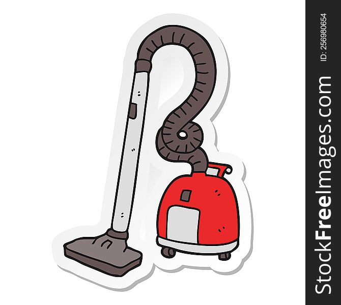 sticker of a cartoon vacuum cleaner