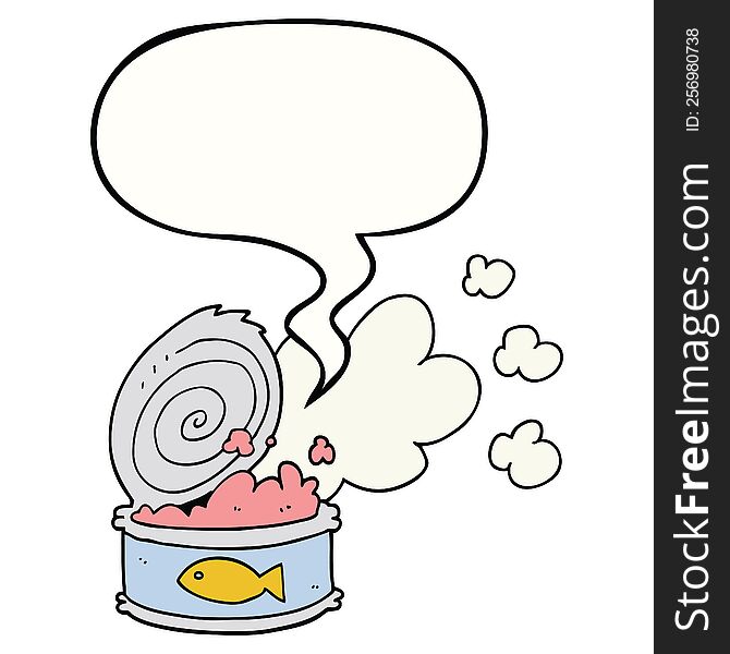Cartoon Smelly Can Of Fish And Speech Bubble