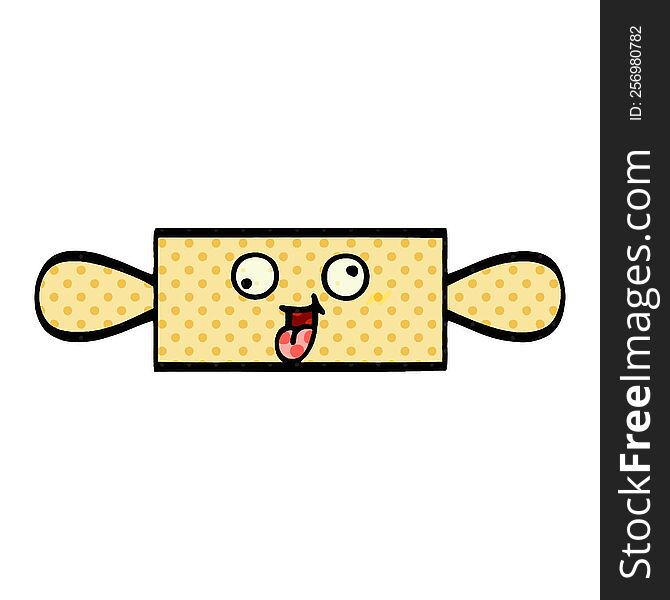 comic book style cartoon of a rolling pin