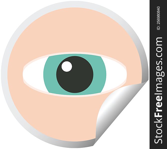 Staring Eye Graphic Circular Sticker