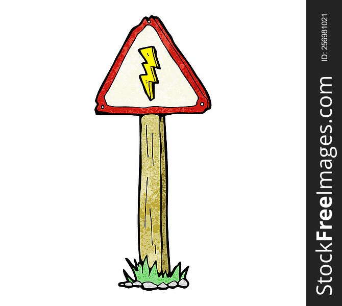 Cartoon Electrical Warning Sign