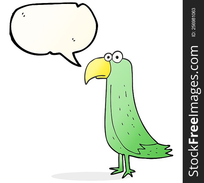 Speech Bubble Cartoon Parrot