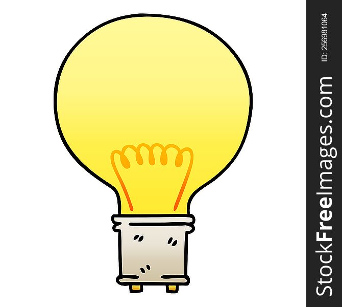 gradient shaded quirky cartoon light bulb. gradient shaded quirky cartoon light bulb