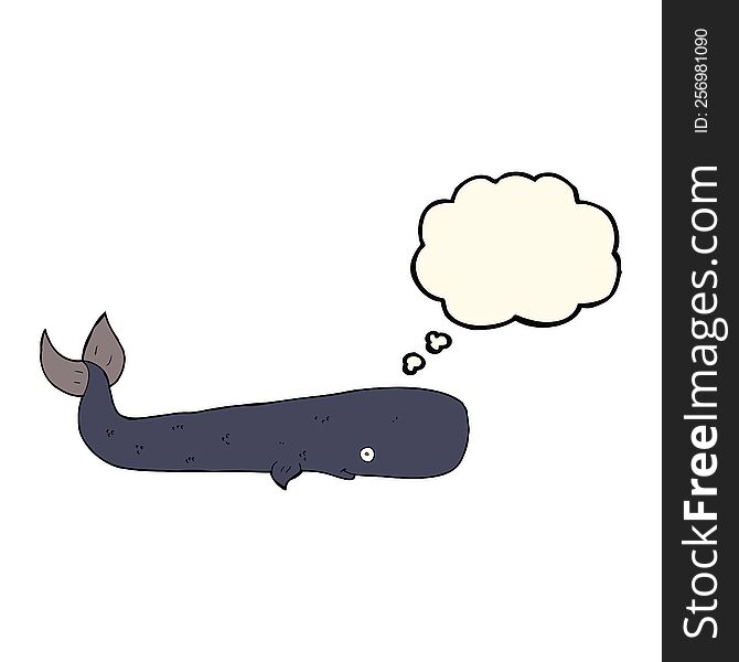 cartoon whale with thought bubble