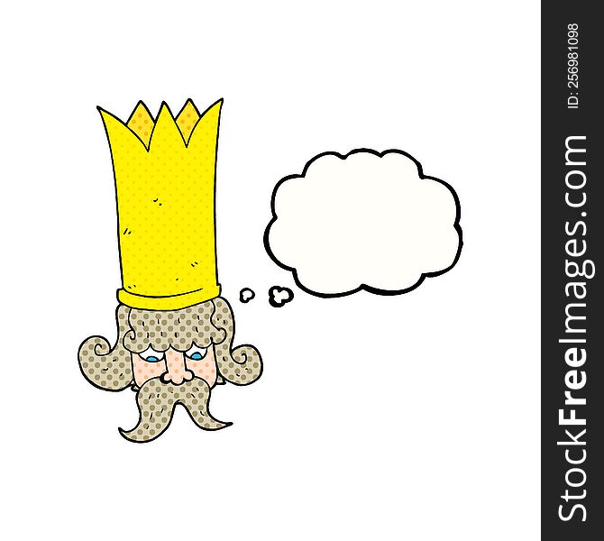 Thought Bubble Cartoon King With Huge Crown