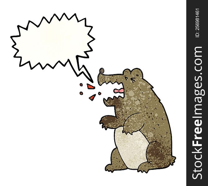 Speech Bubble Textured Cartoon Bear