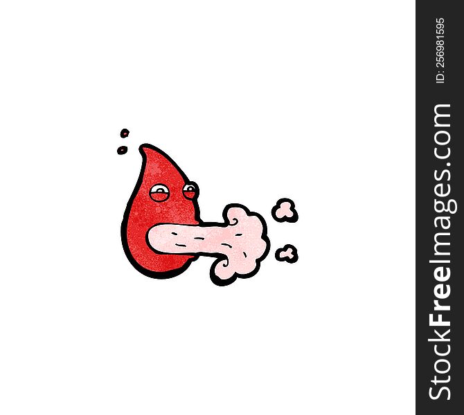 cartoon blood drop out of breath