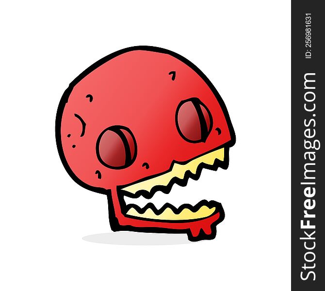 cartoon spooky skull