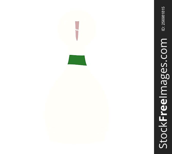 flat color style cartoon happy bowling pin