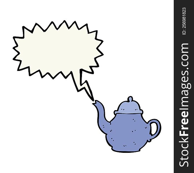 cartoon teapot with speech bubble