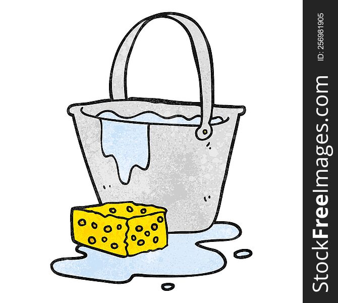 Textured Cartoon Bucket Of Soapy Water