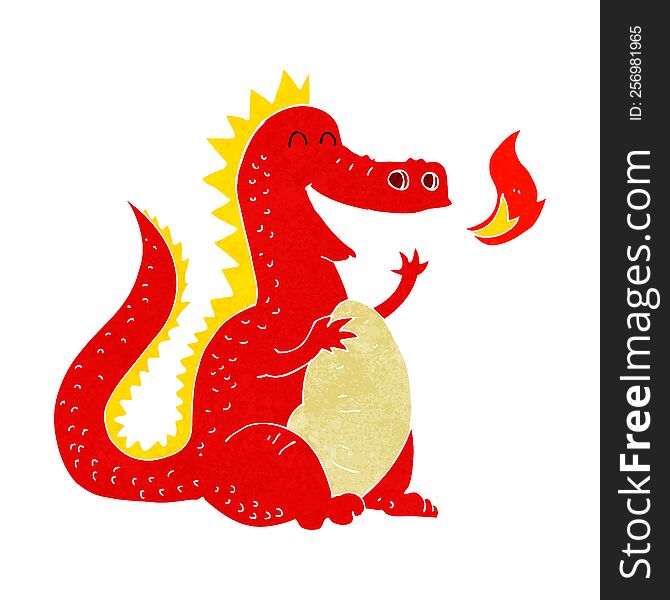 Cartoon Fire Breathing Dragon