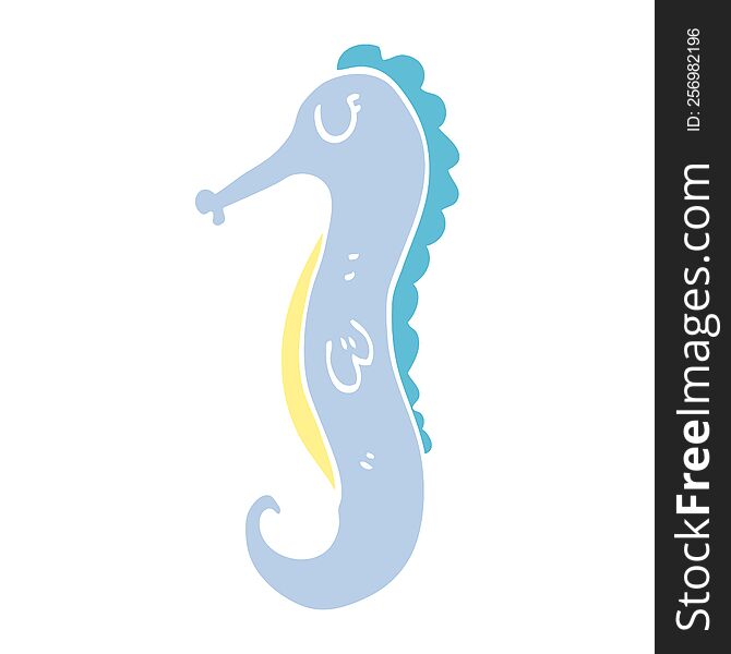 cartoon doodle sea horse