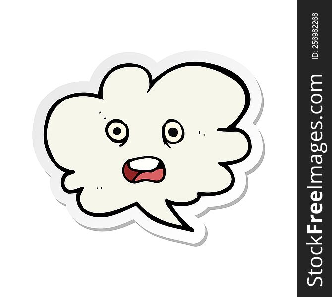 Sticker Of A Cartoon Shocked Speech Bubble