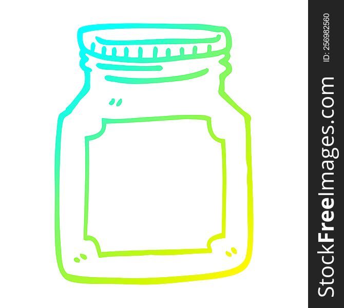Cold Gradient Line Drawing Cartoon Empty Jar