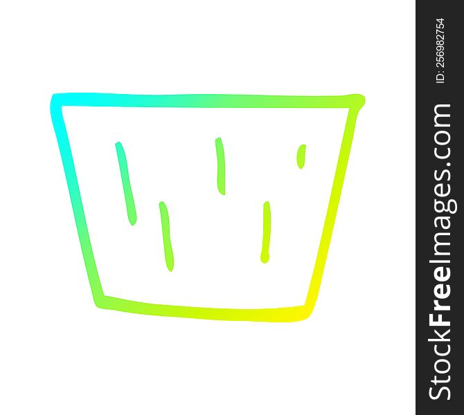 Cold Gradient Line Drawing Cartoon Muffin Pot