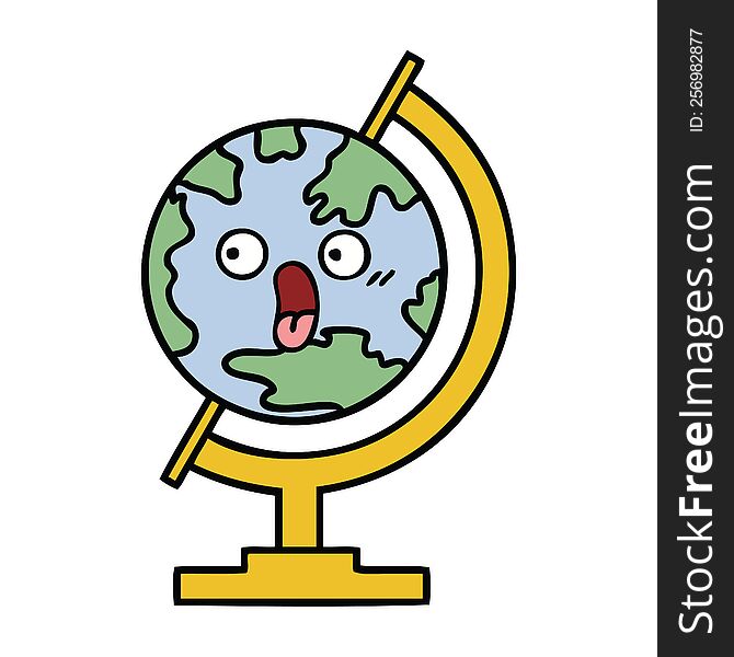 Cute Cartoon Globe Of The World