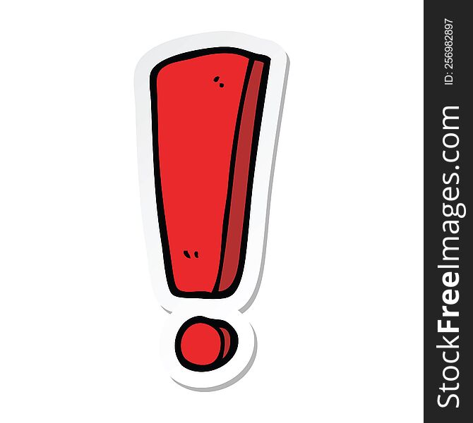 Sticker Of A Cartoon Exclamation Mark
