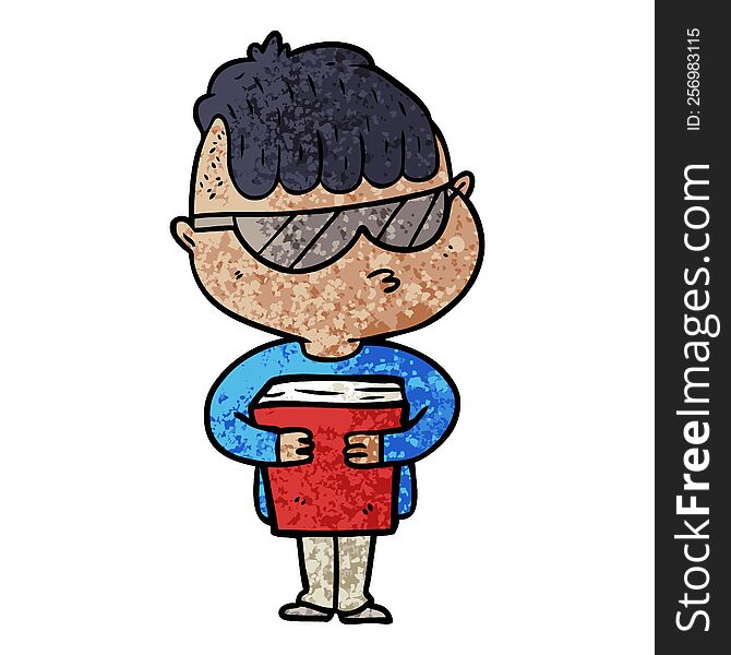 cartoon boy wearing sunglasses. cartoon boy wearing sunglasses