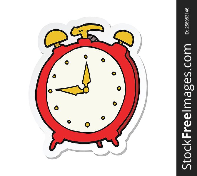 sticker of a cartoon alarm clock
