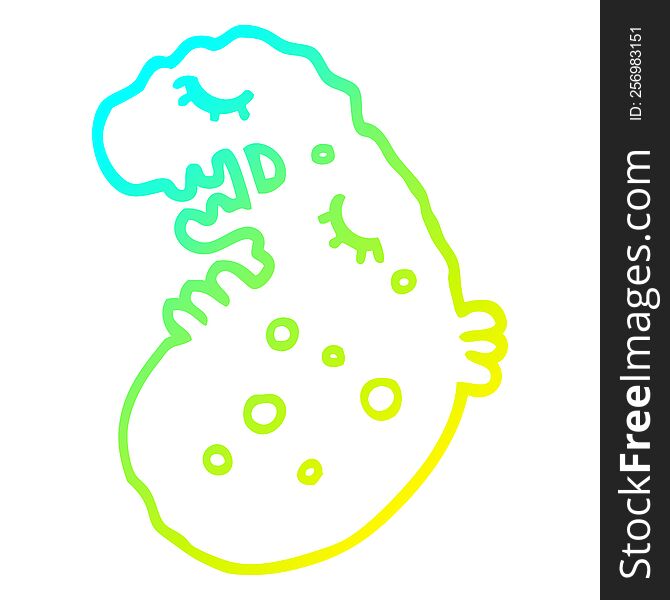 cold gradient line drawing of a cartoon germ
