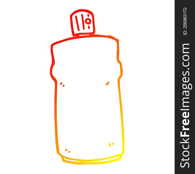 warm gradient line drawing of a cartoon spray can