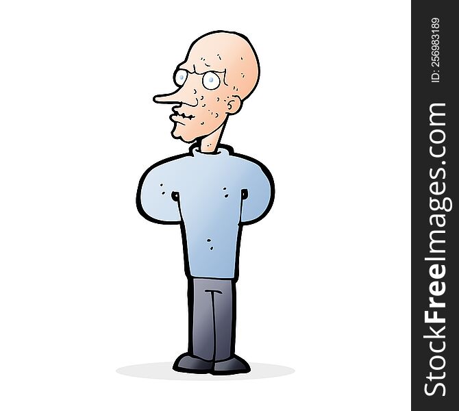 cartoon evil bald man