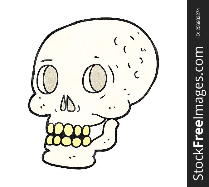 freehand textured cartoon halloween skull