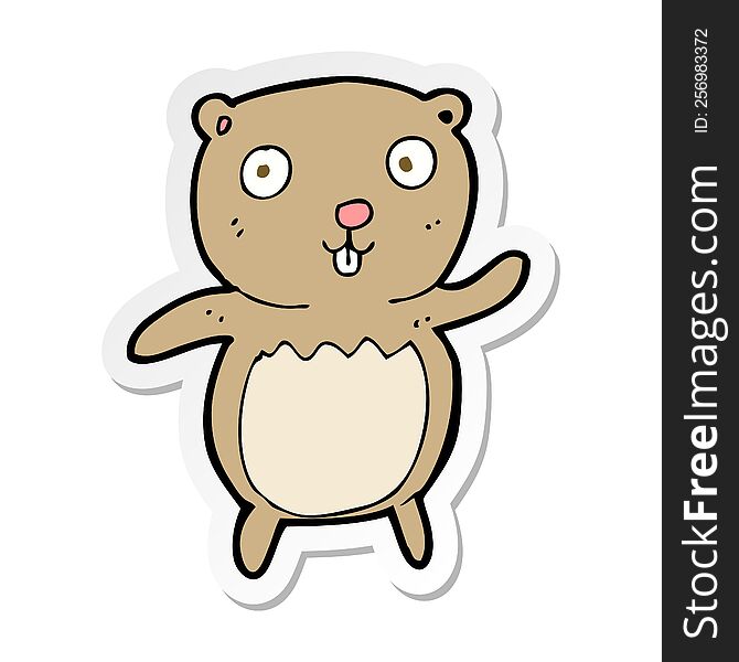 Sticker Of A Cartoon Teddy Bear
