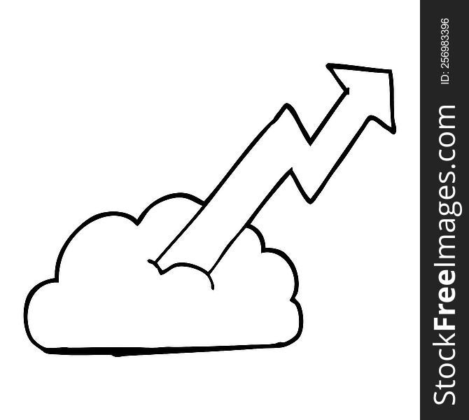 line drawing cartoon business growth arrow