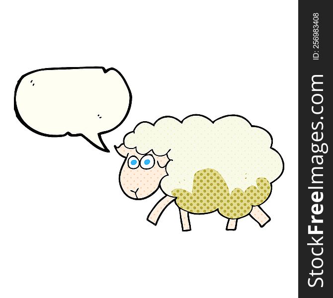 Comic Book Speech Bubble Cartoon Muddy Sheep
