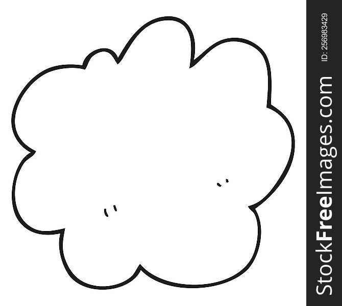 freehand drawn black and white cartoon decorative cloud element