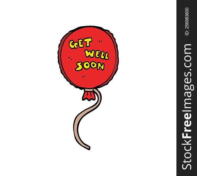 Cartoon Doodle Get Well Soon Balloon