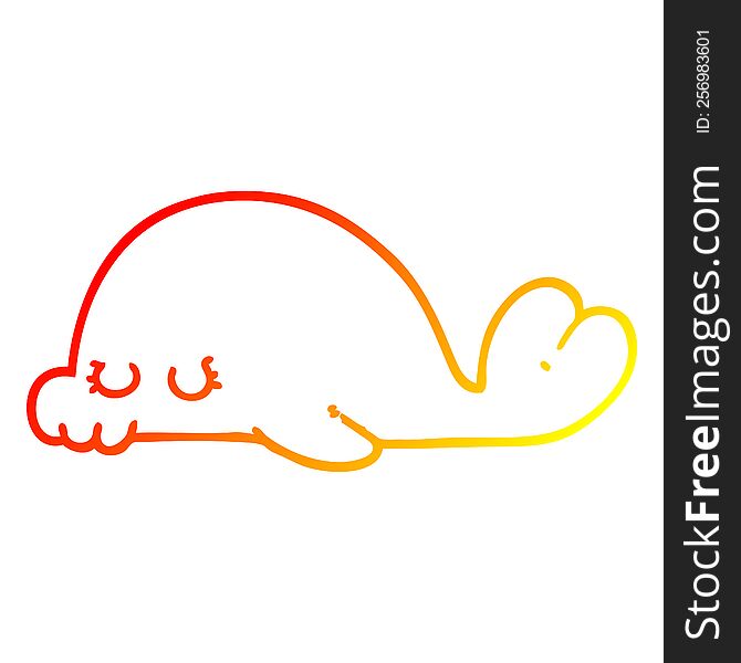 warm gradient line drawing of a cartoon seal