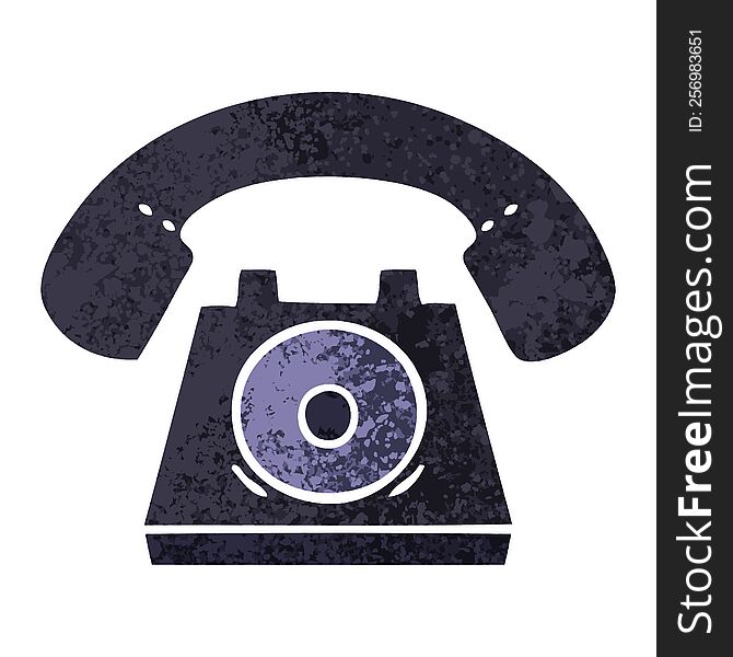 retro illustration style cartoon of a old telephone
