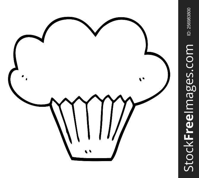 line drawing cartoon muffin