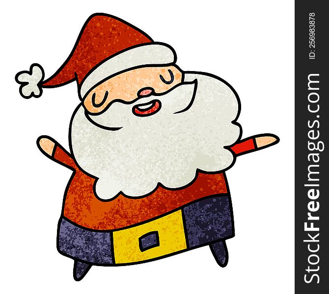 Textured Cartoon Kawaii Of Santa Claus