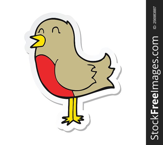 Sticker Of A Cartoon Bird