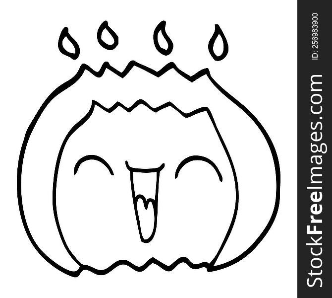 line drawing cartoon laughing gas flame