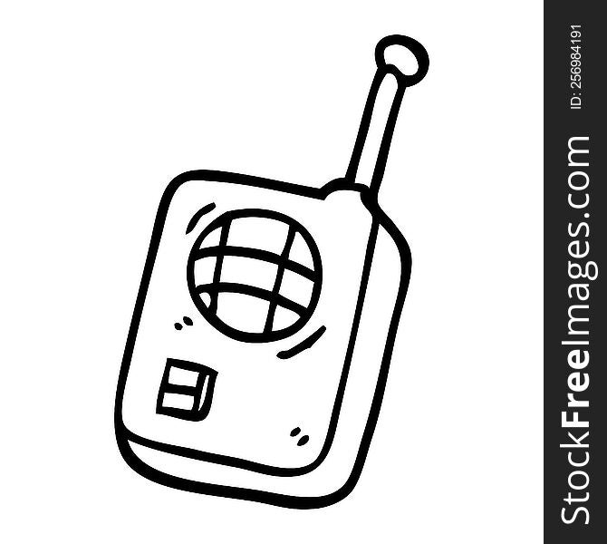 line drawing cartoon walkie talkie
